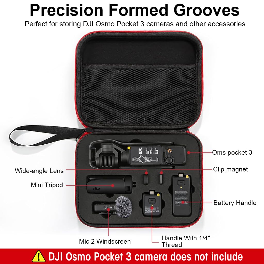 ZORBES Carrying Case for DJI OSMO Pocket 3 Camera, DJI OSMO Pocket 3 Camera Storage Bag with Hand Strap, Travel Case Accessories Bag for Pocket 3 Camera Case, DJI OSMO Pocket 3 Camera Not Included ZORBES Carrying Case for DJI OSMO Pocket 3 Camera, DJI OSMO Pocket 3 Camera Storage Bag with Hand Strap, Travel Case Accessories Bag for Pocket 3 Camera Case, DJI OSMO Pocket 3 Camera Not Included